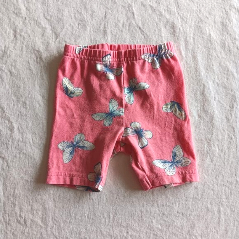 Carter's Baby Girl Shorts Size 12 Months Coral Butterfly Graphics - Picture 1 of 10